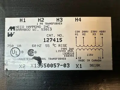 Used Neco 127415 Transformers South Carolina US | Palmetto Automation #1162198