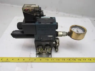 Rexroth 4WE6D60 4/2 Single Solenoid Regulated Valve Bank Manifold 110V Coil