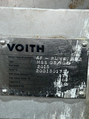 Voith MSS05/05 Stainless Steel Pressure Screen