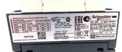 NEW SCHNEIDER ELECTRIC LC1D09G7 CONTACTOR 690V 50/60HZ