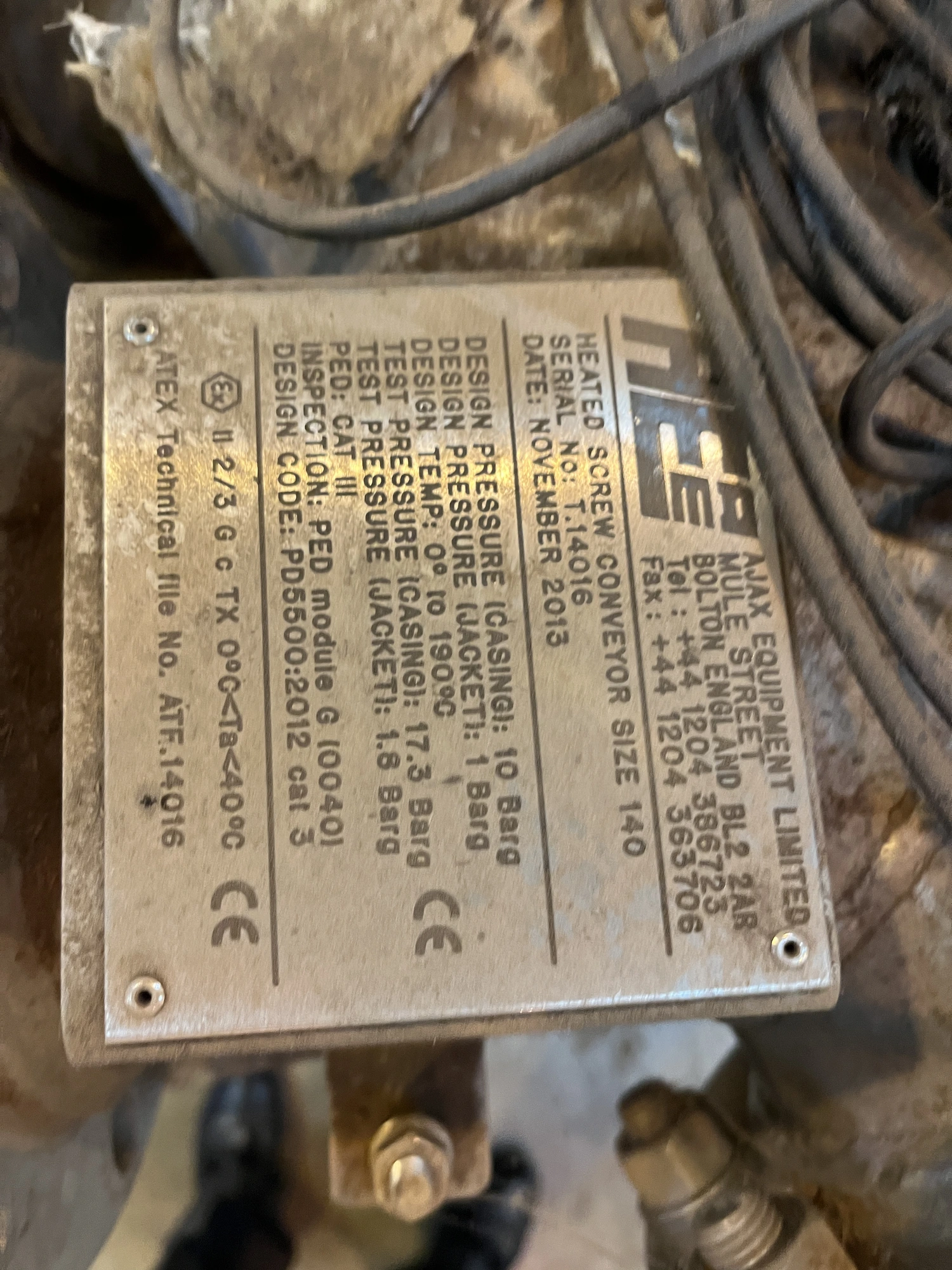 Stainless steel AJax thermo screw 150 mm dia x 1750 mm long