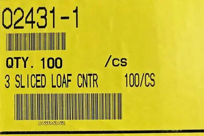 NEW, in-the-box — Commercial Packaging: 3 Sliced Loaf Center See-Thru Clamshell