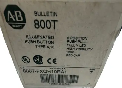 ALLEN BRADLEY 800T-FXQH10RA1 PUSH BUTTON SER. T 800TFXQH10RA1 NEW, SURPLUS