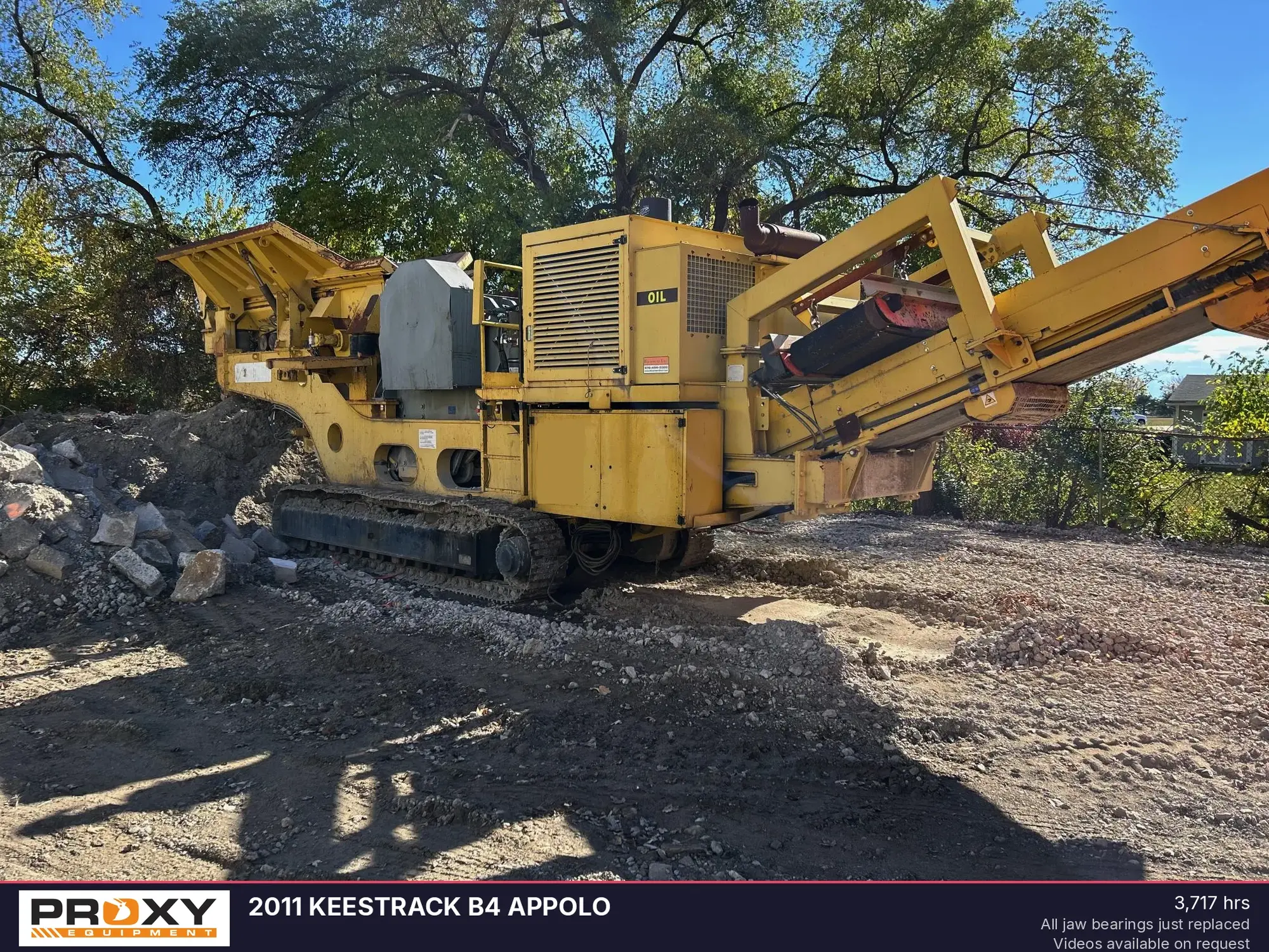 Used 2011 KEESTRACK B4 APPOLO Jaw Crushers Michigan US | Proxy Equipment #1385214