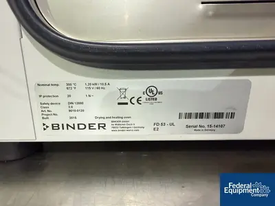 Used BINDER _UNKNOWN_ Dryers Ohio US | Federal Equipment Company #1370904