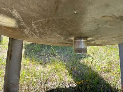 125 Gallon Stainless Steel , Open Top Tank , Dish Bottom Center Drain