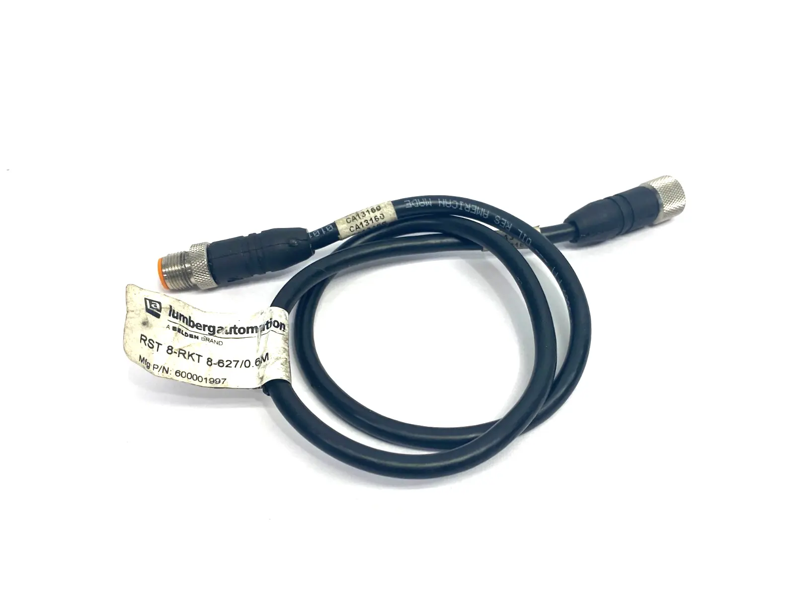 USED LUMBERG AUTOMATION DOUBLE ENDED 8-PIN CORDSET M TO F