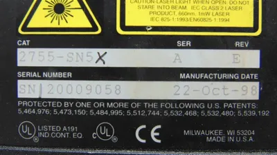 Allen Bradley 2755-SN5 Adapta Scan Barcode Reader Series A Rev. E Used