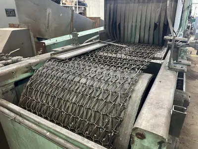 27.5" X 18" X 2 WHEEL GOFF MODEL #WM27.5-2-40 WIRE MESH BELT PASS THROUGH SHOT BLASTER, NEW 2008: STOCK #21932