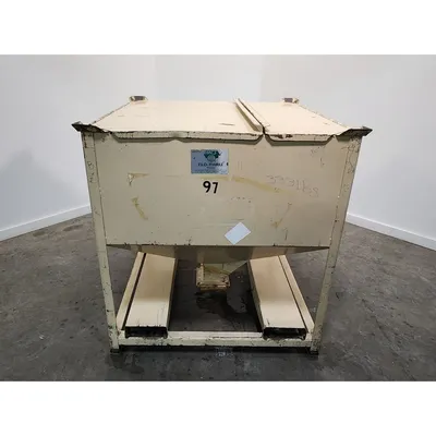 Used 30 Cu/Ft Mild Steel Portable Material Storage Bin Stackable Flo-Thru Hopper
