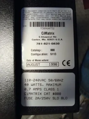 CiMatrix 888 Barcode Scanner Controller Box Used