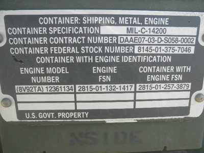 USED CONTAINER 8V92TA