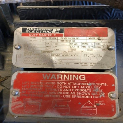 Reliance 200 HP 460 Volt Electric Motor