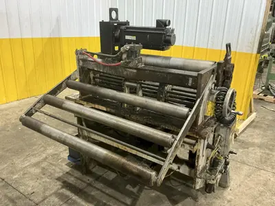 30,000 LBS X 36" PERFECTO COIL FEED LINE, COIL REEL UNCOILER & STRAIGHTENER: YOBRO #24871