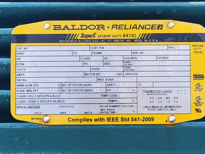 40 hp, 575 volts, 1770 rpm, 324TS Severe Duty Motor