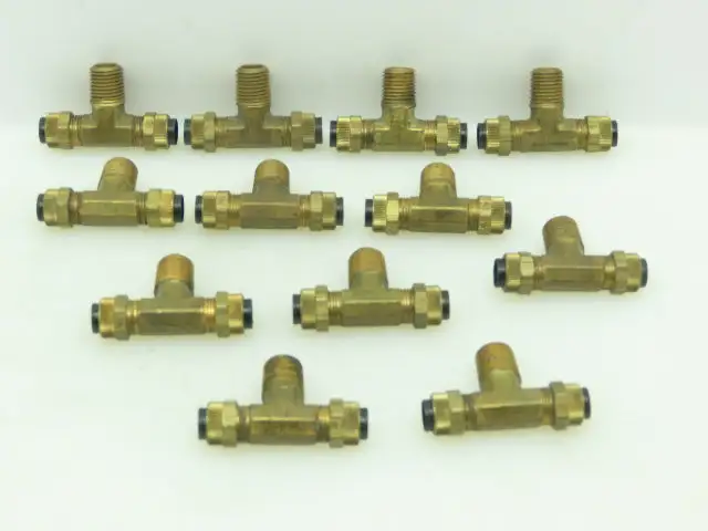 Male Branch Tee Poly-Tite Compression Fitting 3/8" Tube x 1/4" MNPT  LOT OF 12