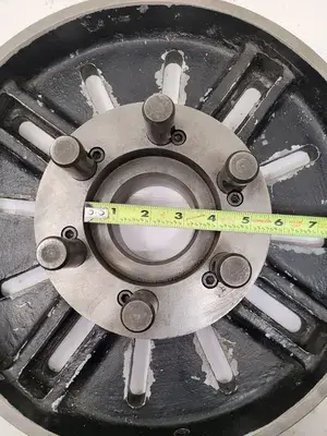 D1-6 LATHE FACE PLATE, 14.5IN OVERALL DIAMETER, D1-6 MOUNT, 2-3/4IN THROUGH HOLE