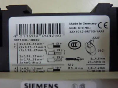 USED SIEMENS 3RT1035-1BB40