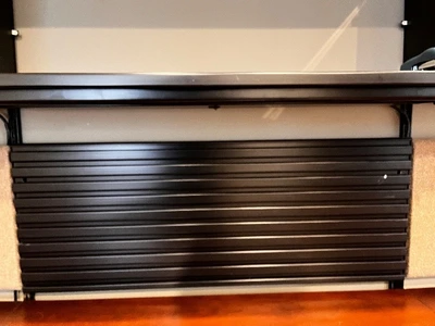U-Shaped Desk with Roll-Top Wall Unit