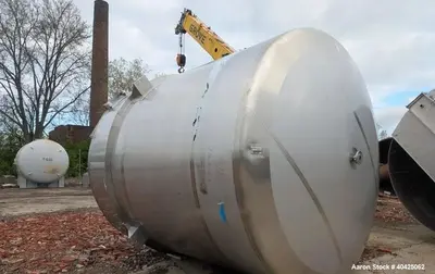 Used ICCNW 6,800 Gallon 304 SS Mixing Tank – Single-Wall, 5 HP Agitator, Load Cells (TK 215)