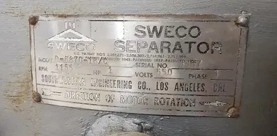 USED SWECO D-6870-1B/C