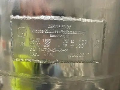 APV Crepaco Jacketed Tank with Pressure Vessel