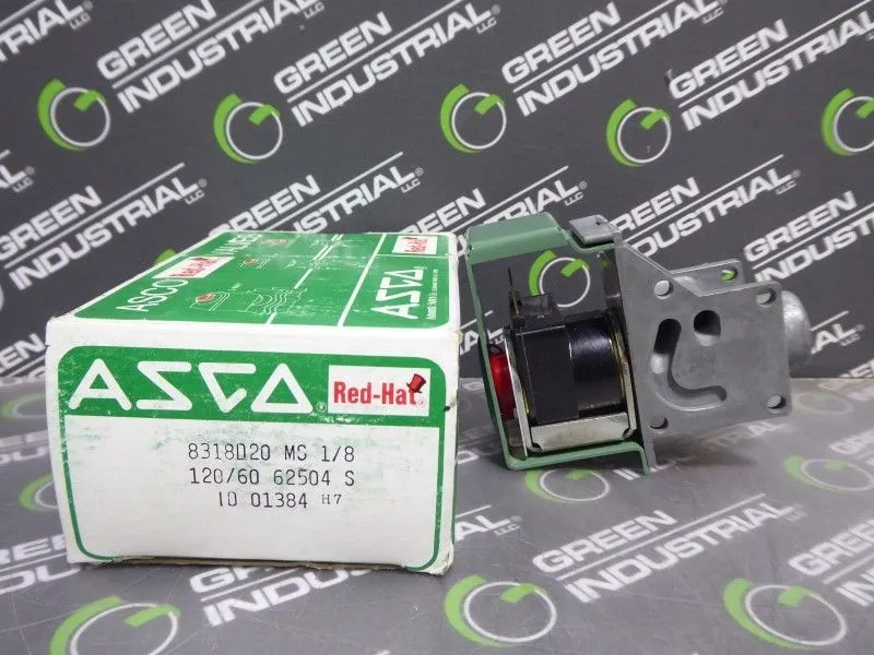 ASCO 8318D20 MS 1/8 Red Hat Solenoid Valve Used