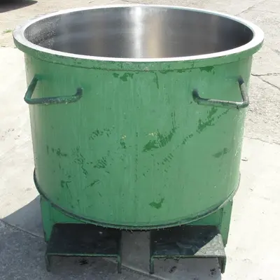SPC6805  Mixer and Blender 100 gallon Ross change can Stainless Steel 39.25" inside diameter 27.5" inside height