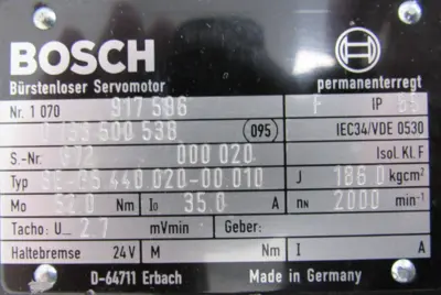 NEW BOSCH 1070917596 SERVO MOTOR SE-B5.440.020-00.010 0133500538