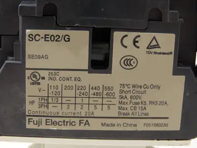 Fuji Electric BM3RHB-010 SC-E02/G 10A Circuit Breaker/Contactor Motor Starter