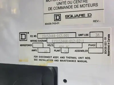 USED SQUARE D MODEL 6