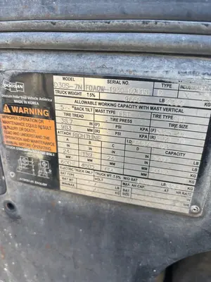 Used 2017 DOOSAN D30S-7N Internal Combustion Forklifts: Pneumatic Tire Indiana US | Aucto #1307991
