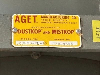 Used AGET 30SN90-PL-SP Dust Collectors Florida US | MachineryMax #1343489