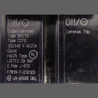 Cutler Hammer 2 Pole 70 Amp Push-in Breaker
