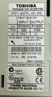USED TOSHIBA VFS11-4007PL-WN