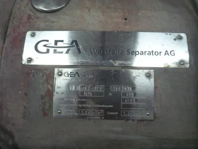 1979 WESTFALIA SB80-47-076 Centrifuge Disc Auto (Solids Disch. Set Intervals) | Perry Equipment (14)