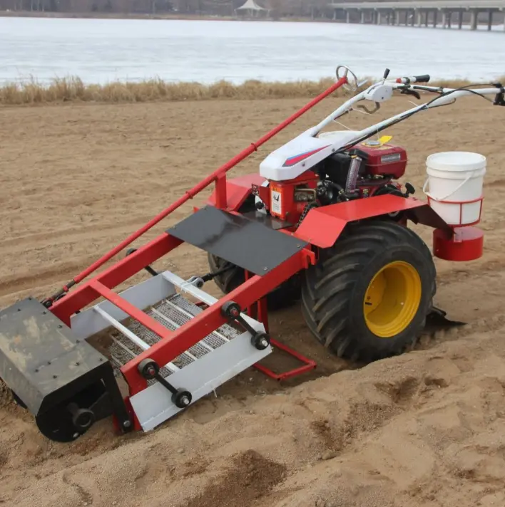 NEW Hand-propelled Beach sweeper beach sweeper stone garbage cleaning Beach sweeper