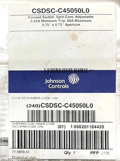 Johnson Controls CSDSC-C45050L0 Current Sensor [New]