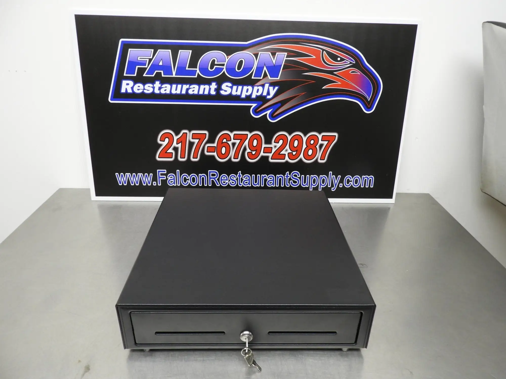 Used Falcon Restaurant Supply Used Cash Register Money Drawer with Insert and Key Restaurant Front of House Furnishings Illinois US | Falcon Restaurant Supply #1376549