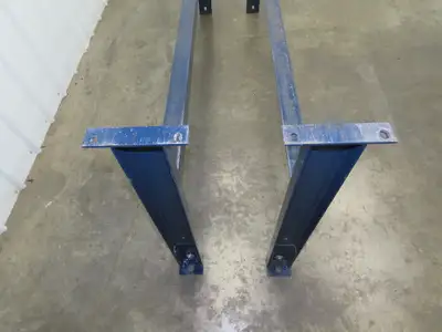 81"W Conveyor Leg Floor Support Heavy Duty Blue 32.75"-36.75"H  Lot of 2