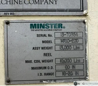 Used 1996 MINSTER MR10-20D / MS20-20-7 / MEF4-20 Coil Feed Lines Michigan US | S & G Press and Machinery Sales #1389600