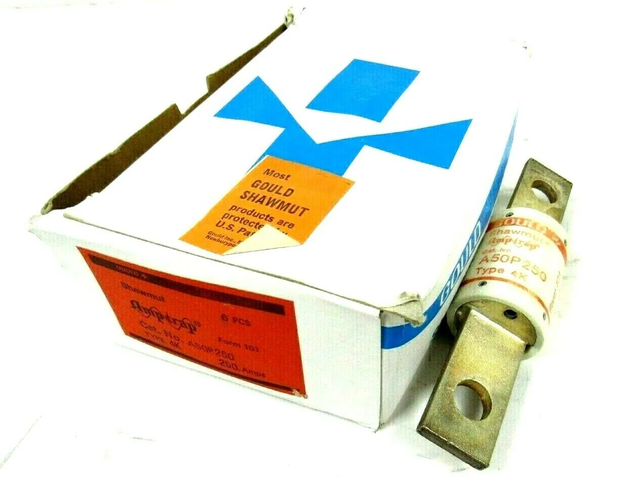 NEW BOX OF 6 SHAWMUT A50P250 FUSE 250A TYPE 4K A50P250-4K