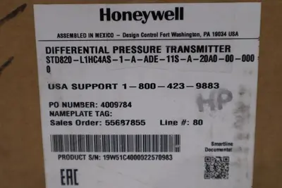 NEW Honeywell STD820-L1HC4AS-1-A-ADE-11S-A-20A0-00-000 Transmitter STOCK 2525-A