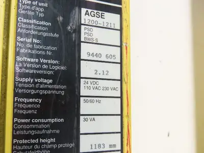 Sick AGSE 1200 Series Safety Light Curtain Emitter/Receiver Set 1183mm x 6m