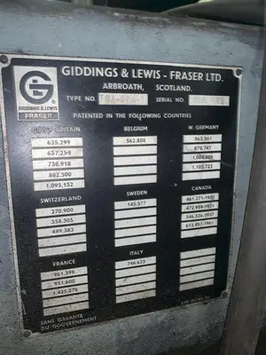 USED GIDDINGS & LEWIS FRASER 70A-DP4-T