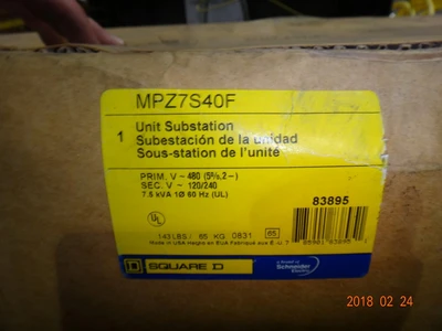 Square D 7.5 kva Temporary Power Station Transformer