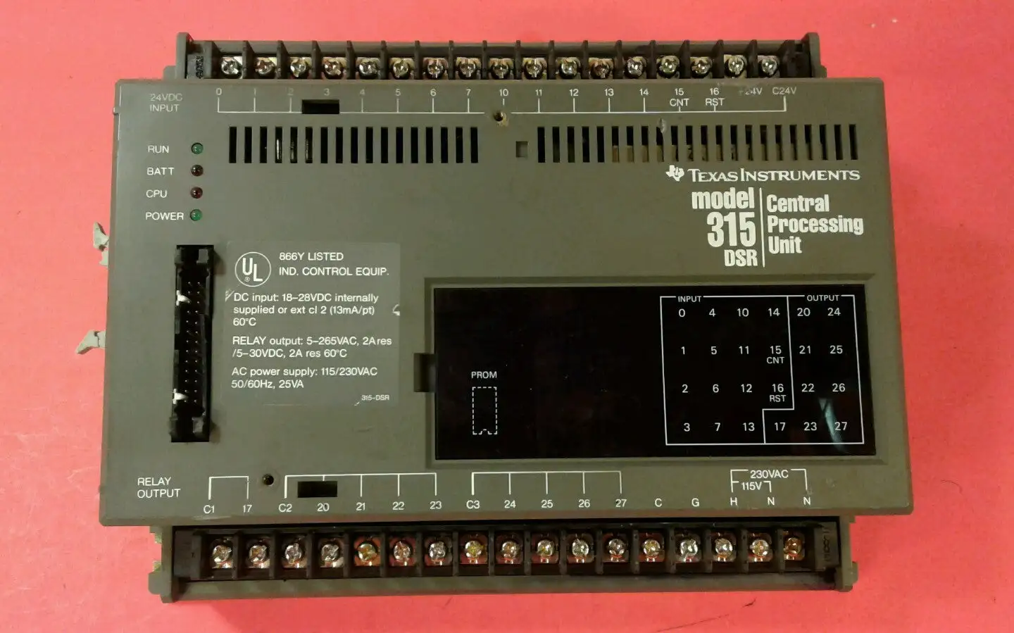 Texas Instruments 315-DSR Central Processor Unit PLC. 3B