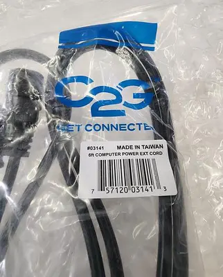 C2G 6FT COMPUTER POWER EXT CORD