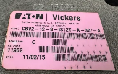 NEW EATON VICKERS CBV2-12-S-IS12T-A-30/-A MANIFOLD VALVE 02-160997