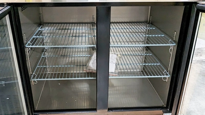 171-0245 50" Black Self Contained Glass Door Back Bar Cooler